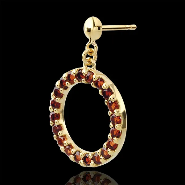 Boucles d'oreilles Roseline - grenats - or jaune 9 carats