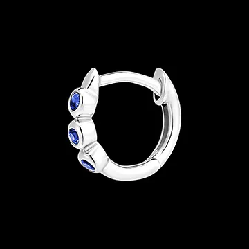 Hoop Earrings Bird of Paradise - Trio Sapphire - 18 carat white gold and sapphires