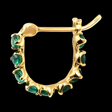 Verdara Earrings – 9ct Yellow Gold and Synthetic Emeralds