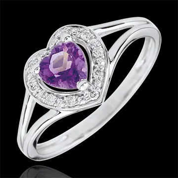 Bague Coeur Enchantement - améthyste - or blanc 18 carats
