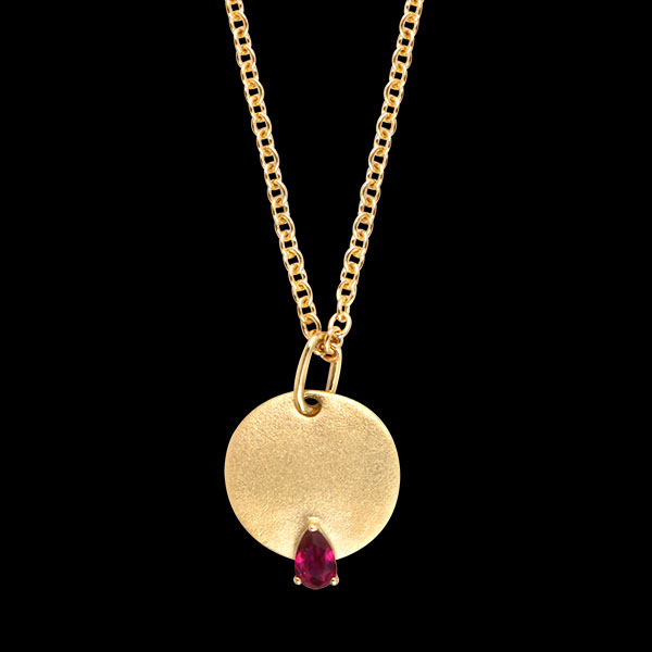 Thalya Necklace – 9ct Yellow Gold and Synthetic Ruby