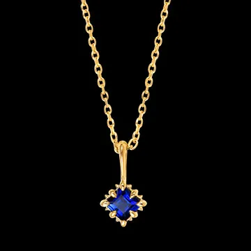 Azura Necklace – 9ct Yellow Gold and Synthetic Sapphire