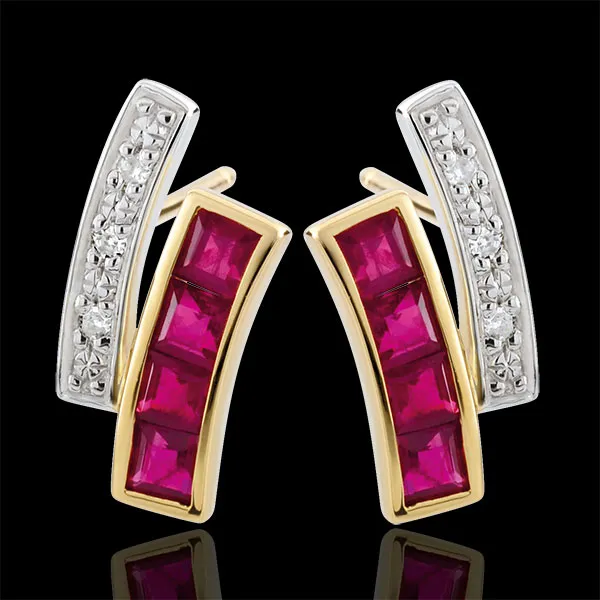 Diamond and Ruby Kiona Earrings