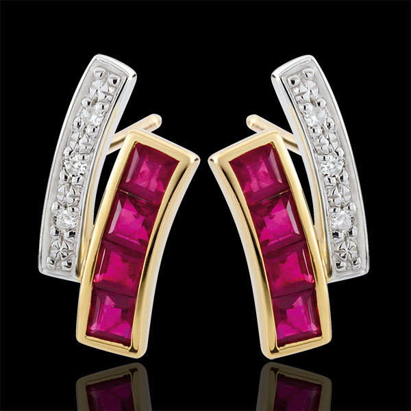 Diamond and Ruby Kiona Earrings