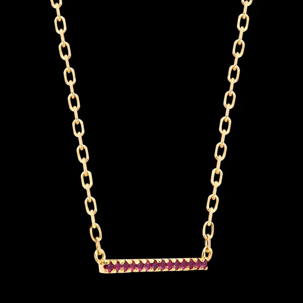 Ardent Necklace – 9ct Yellow Gold and Synthetic Rubies