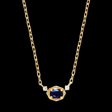 Ysolde Necklace – 9-Carat Yellow Gold, Sapphire and Lab-Grown Diamonds