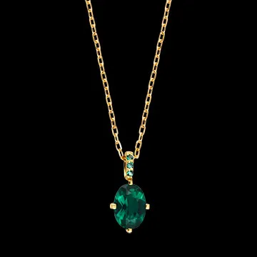 Emeralda Necklace – 9ct Yellow Gold and Synthetic Emeralds
