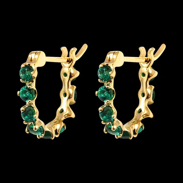 Verdara Earrings – 9ct Yellow Gold and Synthetic Emeralds
