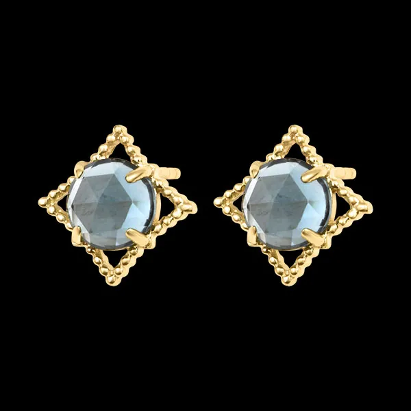Thaléa Stud Earrings – 9ct Yellow Gold and Blue Topazes