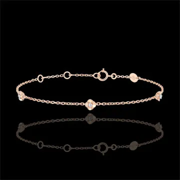 Armband Ontluiking - Kroon van rozen - Diamanten - roségoud 9 karaat