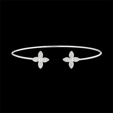 Bedelarmband Ontluiking - Dubbel Geluk - 18 karaat witgoud en diamanten