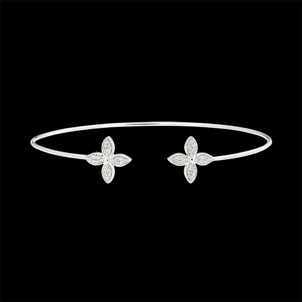 Bedelarmband Ontluiking - Dubbel Geluk - 9 karaat witgoud en diamanten