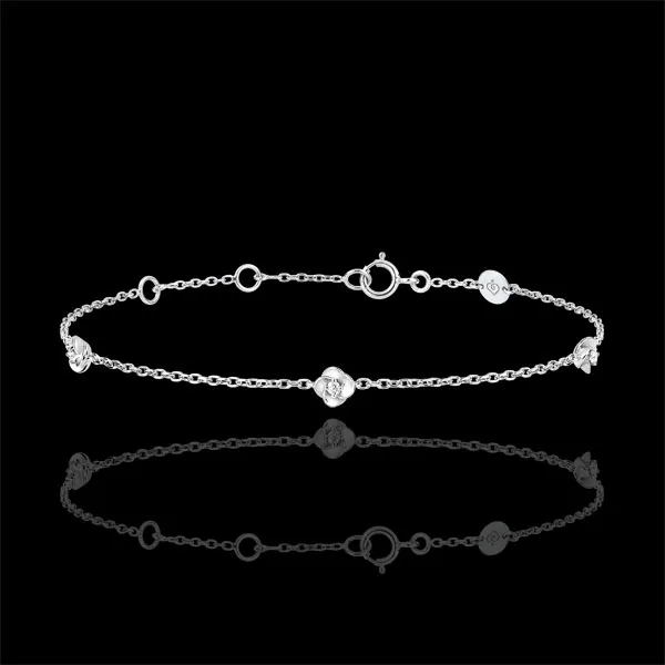 Armband Ontluiking - Kroon van rozen - Diamanten en 18 karaat witgoud