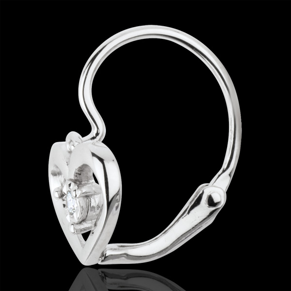 Orecchini Amore Mio - Oro bianco - 18 carati - 2 Diamanti 