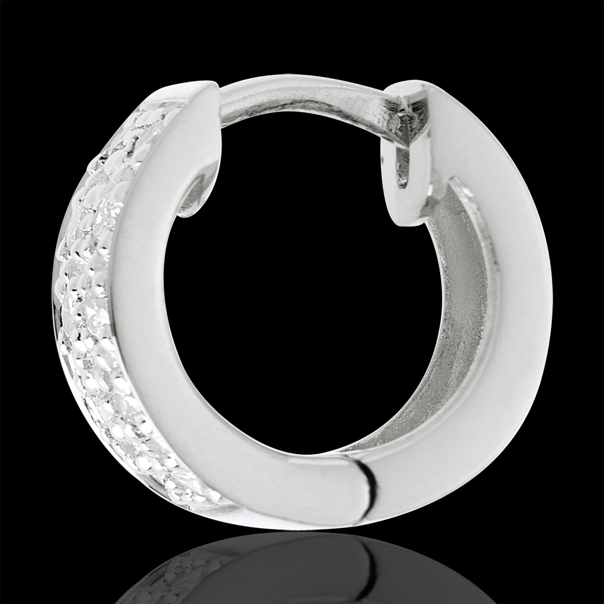 Orecchini A Cerchio In Moissanite E Zirconia – Placcato Oro Bianco, Argento 925, 1,9 Cm
