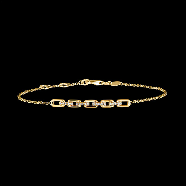 Orient Gaze Bracelet - Cuban Link - yellow gold 18 carats and diamonds