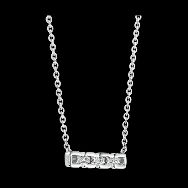 Orient Gaze Necklace - Cuban Link - white gold 18 carats and diamonds