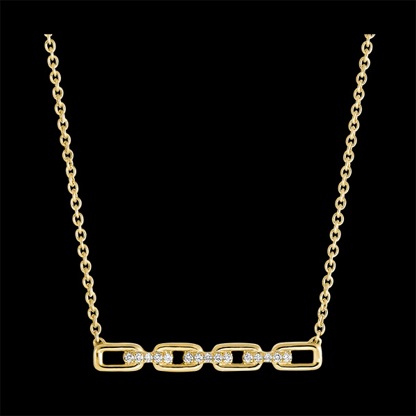 Orient Gaze Necklace - Cuban Link - yellow gold 18 carats and diamonds