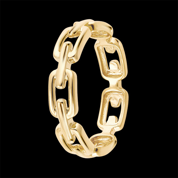 Orient Gaze Ring - Cuban Link Medium - yellow gold 9 carats