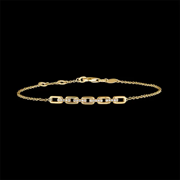 Armband Oriëntale Uitstraling - Cubaanse schakel - 9 karaat geelgoud en diamanten