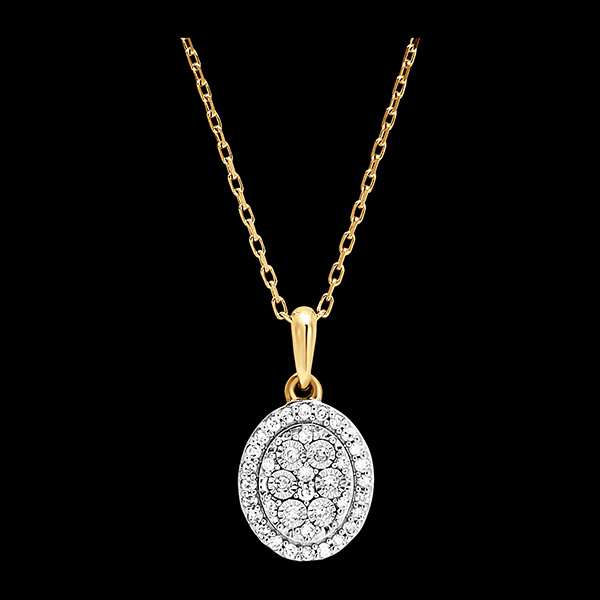 Colgante Origine - Brillo Oval - oro blanco y amarillo 18 quilates y diamantes