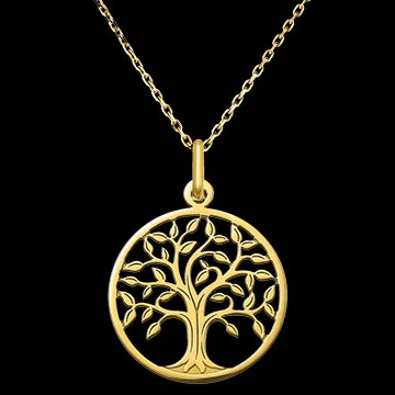 Medalla Intricada Árbol de la Vida – Oro Amarillo de 18 Quilates