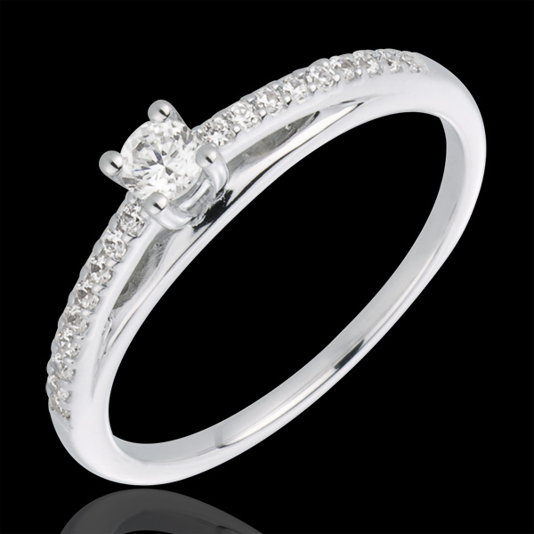 Anillo solitario diamante Avalon oro blanco