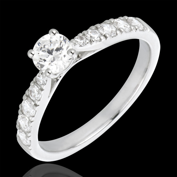 Anillosolitario Belle Chérie oro blanco y diamantes