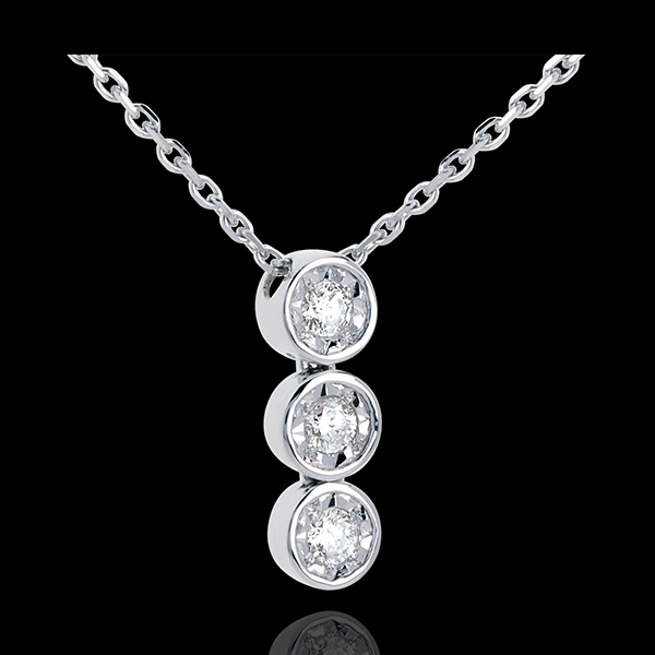 Collar Triología fugaz oro blanco - 3 diamantes