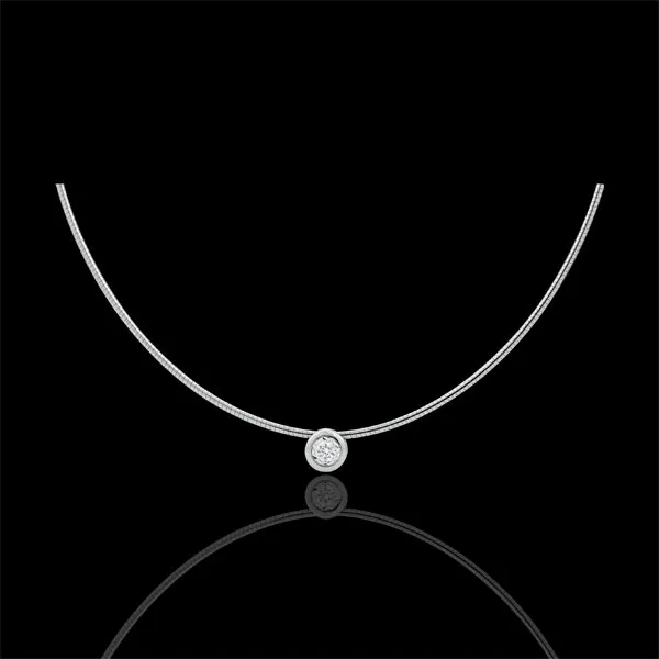 Collar cable oro blanco rosa diamante 