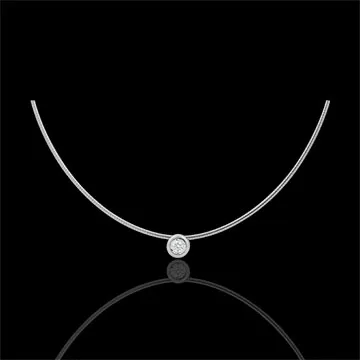 Collar cable oro blanco rosa diamante 