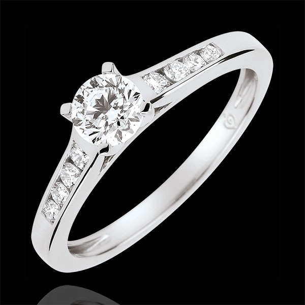 Anillo de compromiso solitario Alteza - diamante 0.4 quilates - oro blanco 18 quilates
