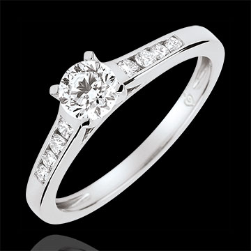 Anillo de compromiso solitario Alteza - diamante 0.4 quilates - oro blanco 18 quilates