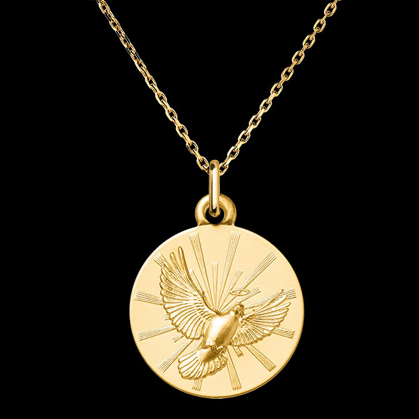 Medalla Paloma Divina – Oro Amarillo de 9 Quilates