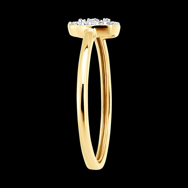 Anillo Origen - Brillo Cuadrado - oro blanco y amarillo 9 quilates y diamantes
