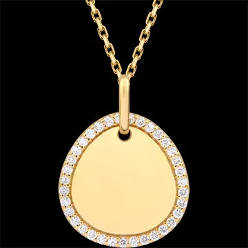 Medalla Personalizable Aveline – Oro Amarillo de 9 Quilates y Diamantes Sintéticos