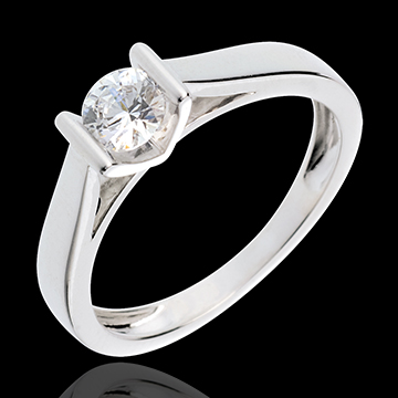 Solitario Caldera - oro blanco 18 quilates
