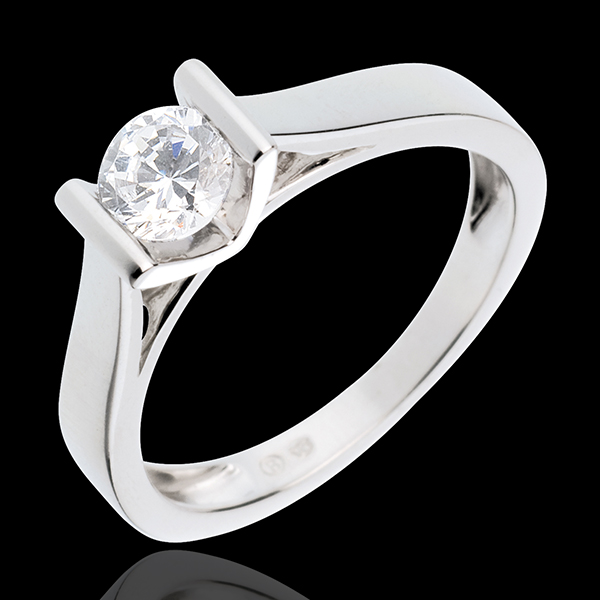 Solitario - oro blanco 18 quilates