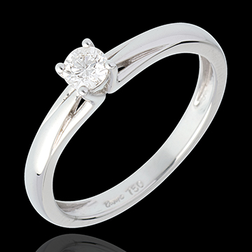 Solitario Edelweiss oro blanco - 0.21 quilates