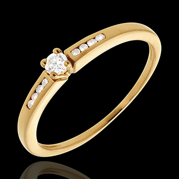 Solitario Octave oro amarillo - 9 diamantes