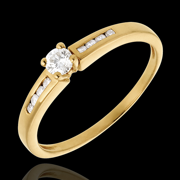 Solitario Octave oro amarillo - 0.27 quilates - 9 diamantes