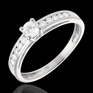 Solitario Decies oro blanco - 0.39 quilates - 11 diamantes