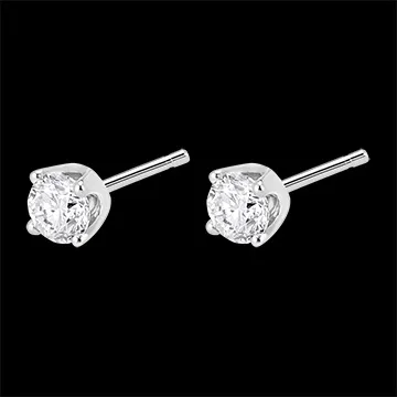 Pendientes diamantes de laboratorio - cortos oro blanco - 0.5 quilates