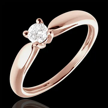 Solitario caña oro rosa - 0.21 quilates