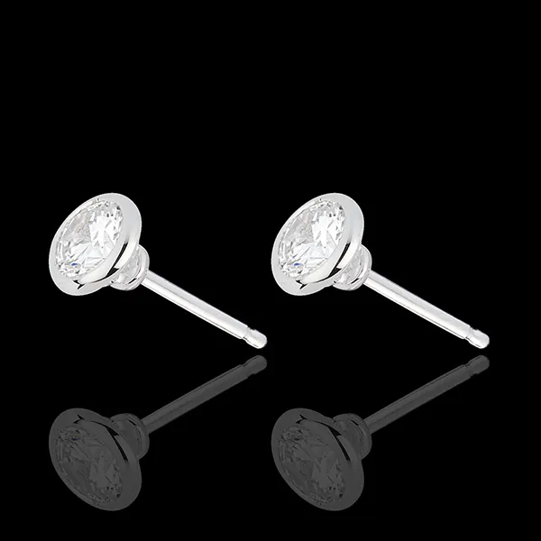 Pendientes muñeca Solitario oro blanco