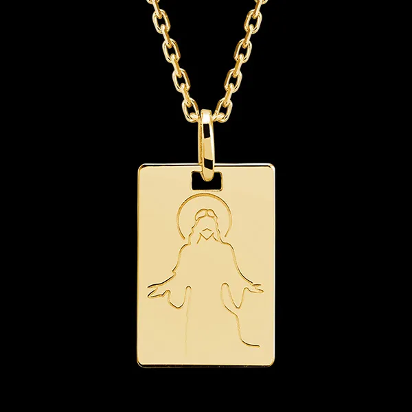 Medalla de Cristo variación - oro amarillo de 18 quilates