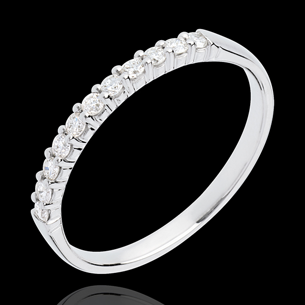 Alianza oro blanco - 11 diamantes