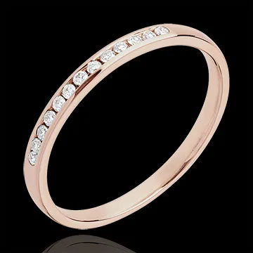 Alianza oro rosa diamante