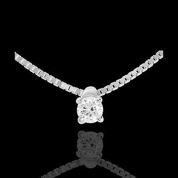 Collar Solitario oro blanco 