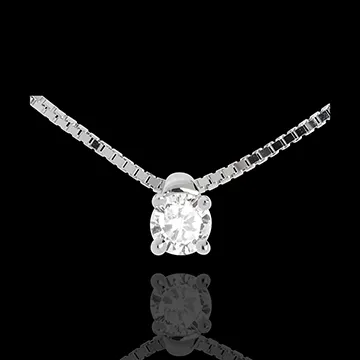 Collar Solitario oro blanco 